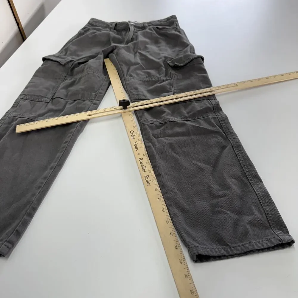 Bershka Pants Women Size 29 Grey‎ Cargo Grunge Streetwear Utility